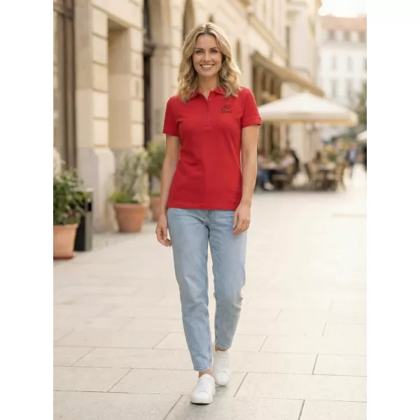  Dámské triko s límečkem ALTISPORT ALW056210 ČERVENÁ 