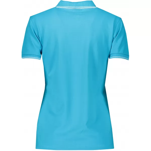  Dámské triko s límečkem JAMES NICHOLSON JN985 TURQUOISE/WHITE 