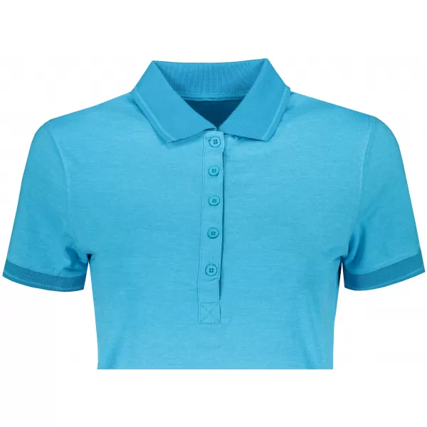  Dámské triko s límečkem melange JAMES NICHOLSON JN705 TURQUOISE MELANGE/TURQUOISE 