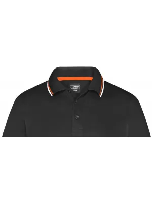 Pánské triko s límečkem fashion JAMES NICHOLSON JN966 BLACK/WHITE/ORANGE