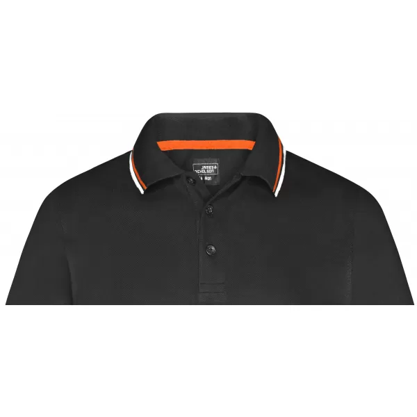  Pánské triko s límečkem fashion JAMES NICHOLSON JN966 BLACK/WHITE/ORANGE 