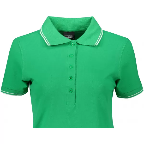  Dámské triko s límečkem JAMES NICHOLSON JN985 FERN GREEN/WHITE 