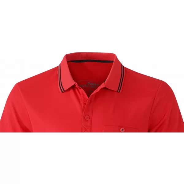  Pánské triko s límečkem funkční komfort JAMES NICHOLSON JN702 RED/BLACK 