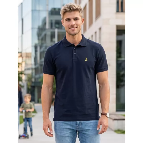  Pánské premium triko s límečkem ALTISPORT ALM002203 NÁMOŘNÍ MODRÁ 