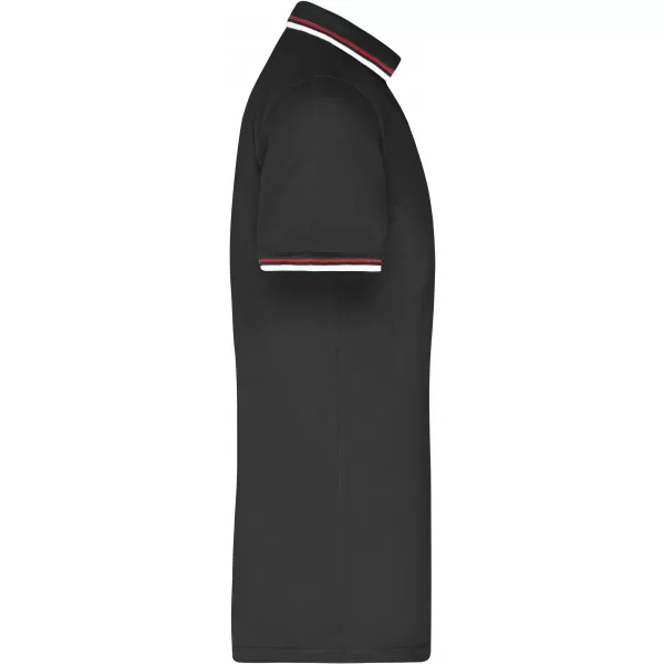  Pánské triko s límečkem fashion JAMES NICHOLSON JN966 BLACK/WHITE/RED 