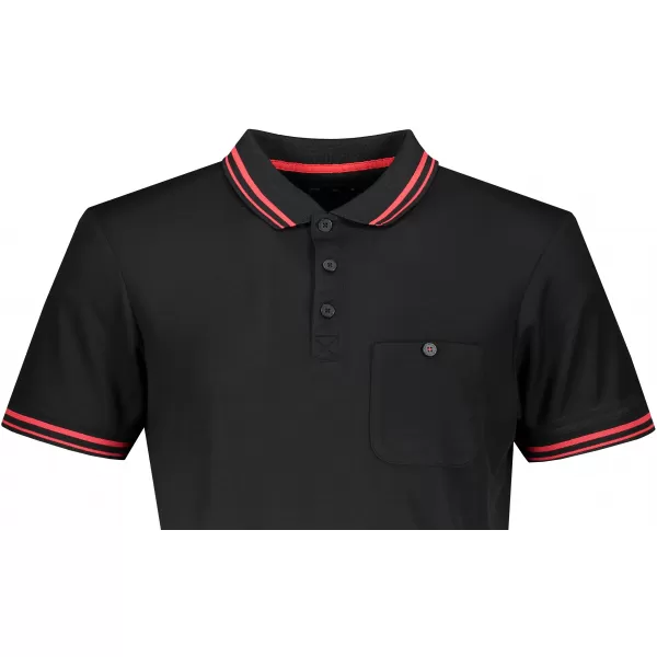  Pánské triko s límečkem funkční komfort JAMES NICHOLSON JN702 BLACK/RED 