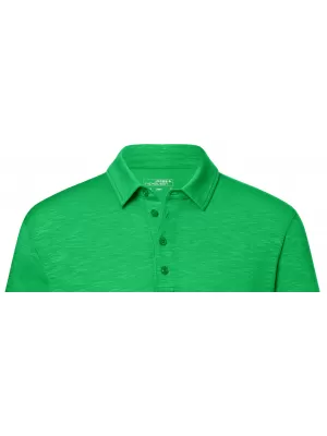 Pánské triko s límečkem žíhané JAMES NICHOLSON JN752 FERN GREEN