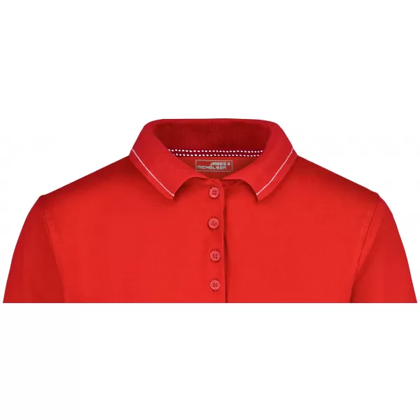 Dámské triko s límečkem premium JAMES NICHOLSON JN568 RED/WHITE 
