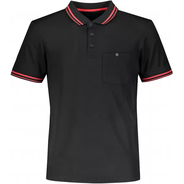  Pánské triko s límečkem funkční komfort JAMES NICHOLSON JN702 BLACK/RED 
