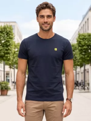 Pánské premium triko ALTISPORT CARRYOVER ALM065153 NÁMOŘNÍ MODRÁ/ZELENÁ