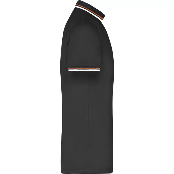  Pánské triko s límečkem fashion JAMES NICHOLSON JN966 BLACK/WHITE/ORANGE 