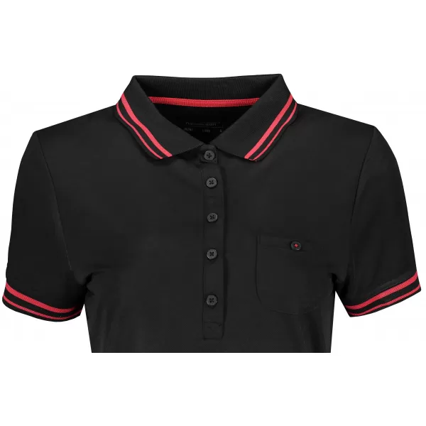  Dámské triko s límečkem funkční komfort JAMES NICHOLSON JN701 BLACK/RED 