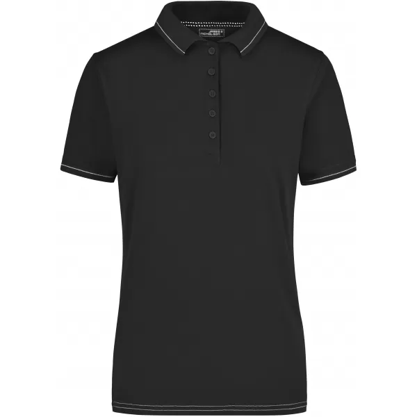  Dámské triko s límečkem premium JAMES NICHOLSON JN568 BLACK/WHITE 