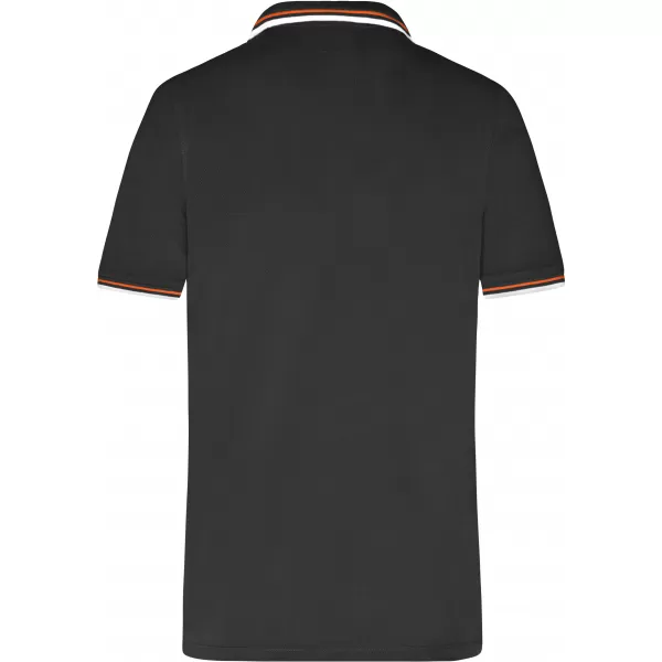  Pánské triko s límečkem fashion JAMES NICHOLSON JN966 BLACK/WHITE/ORANGE 