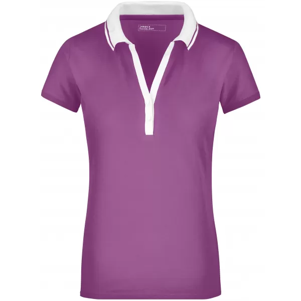  Dámské triko s límečkem JAMES NICHOLSON JN158 PURPLE/WHITE 