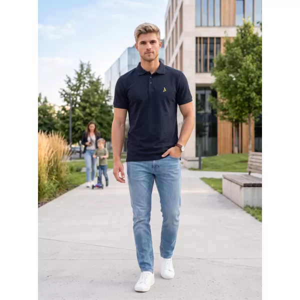  Pánské premium triko s límečkem ALTISPORT ALM002203 NÁMOŘNÍ MODRÁ 