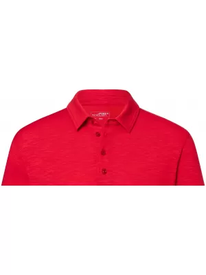 Pánské triko s límečkem žíhané JAMES NICHOLSON JN752 RED