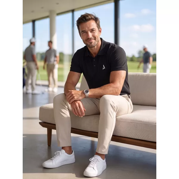  Pánské premium triko s límečkem ALTISPORT ALM002203 ČERNOBÍLÁ 