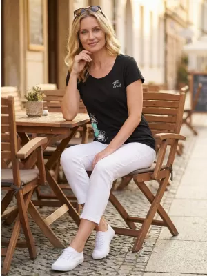 Dámské triko ALTISPORT ALW106120 ČERNOTYRKYSOVÁ