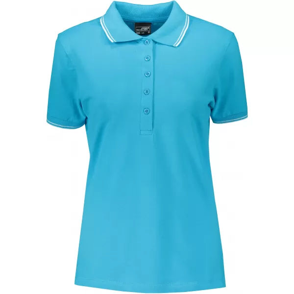  Dámské triko s límečkem JAMES NICHOLSON JN985 TURQUOISE/WHITE 