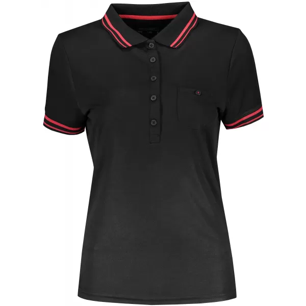  Dámské triko s límečkem funkční komfort JAMES NICHOLSON JN701 BLACK/RED 