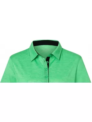 Dámské triko funkční s límečkem JAMES NICHOLSON JN753 FERN GREEN/WHITE