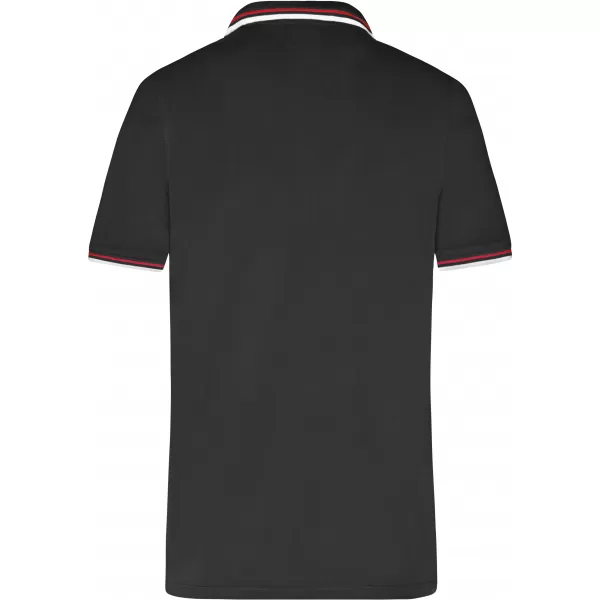  Pánské triko s límečkem fashion JAMES NICHOLSON JN966 BLACK/WHITE/RED 
