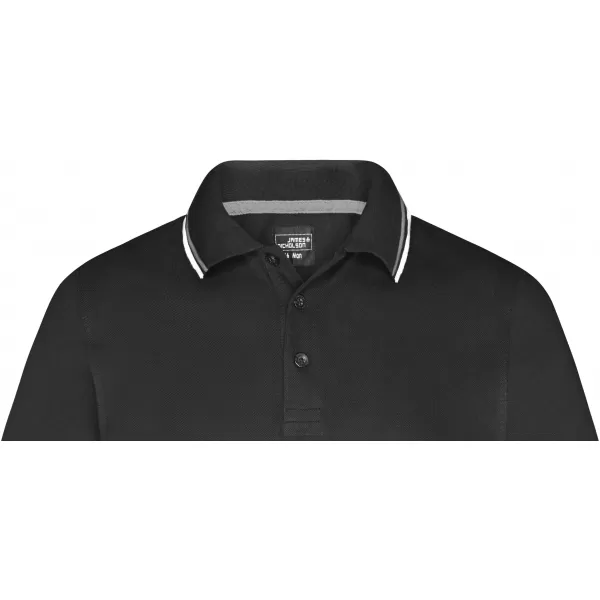  Pánské triko s límečkem fashion JAMES NICHOLSON JN966 BLACK/WHITE/GREY 