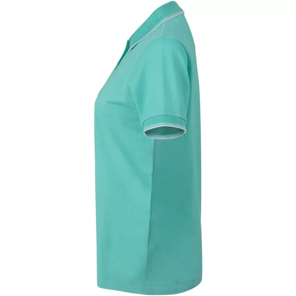  Dámské triko s límečkem trendy JAMES NICHOLSON JN703 CARIBBEAN GREEN/WHITE 