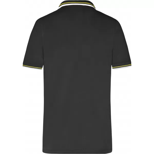  Pánské triko s límečkem fashion JAMES NICHOLSON JN966 BLACK/WHITE/YELLOW 