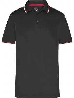 Pánské triko s límečkem fashion JAMES NICHOLSON JN966 BLACK/WHITE/RED