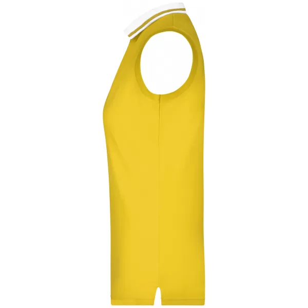  Dámské triko s límečkem bez rukávů JAMES NICHOLSON JN159 SUN YELLOW/WHITE 