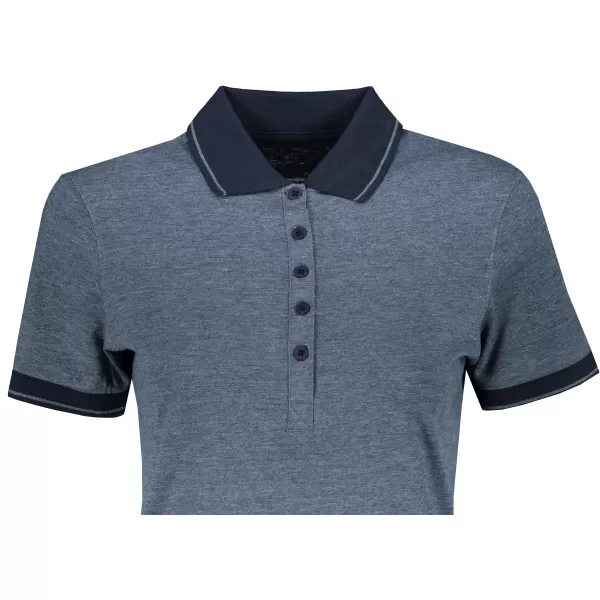  Dámské triko s límečkem melange JAMES NICHOLSON JN705 BLUE MELANGE/NAVY 