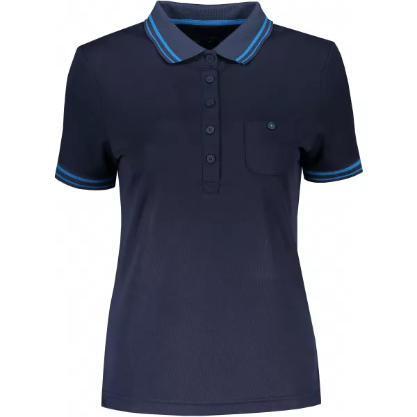 Dámské triko s límečkem funkční komfort JAMES NICHOLSON JN701 NAVY/AQUA 