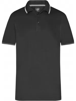 Pánské triko s límečkem fashion JAMES NICHOLSON JN966 BLACK/WHITE/GREY