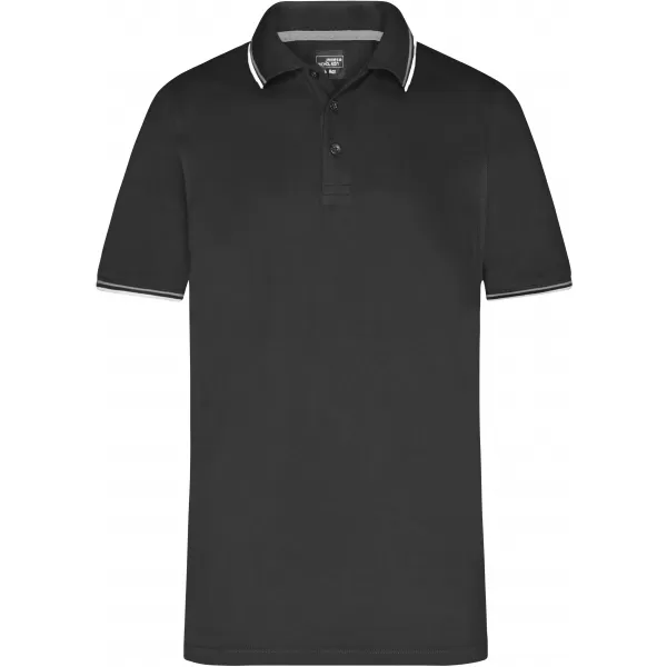  Pánské triko s límečkem fashion JAMES NICHOLSON JN966 BLACK/WHITE/GREY 