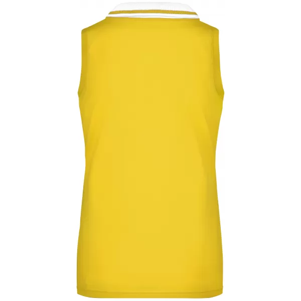  Dámské triko s límečkem bez rukávů JAMES NICHOLSON JN159 SUN YELLOW/WHITE 