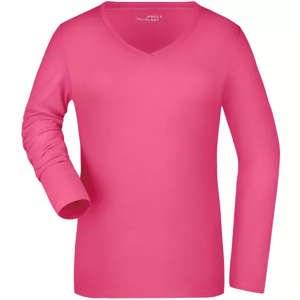  Dámské triko s dlouhým rukávem JAMES NICHOLSON JN929 PINK 