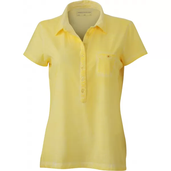  Dámské triko s límečkem fashion JAMES NICHOLSON JN987 LIGHT YELLOW 