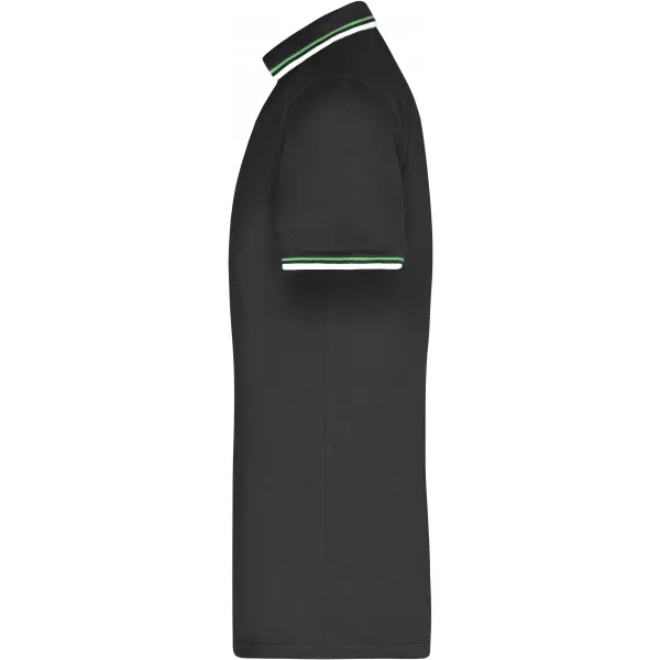  Pánské triko s límečkem fashion JAMES NICHOLSON JN966 BLACK/WHITE/LIME GREEN 