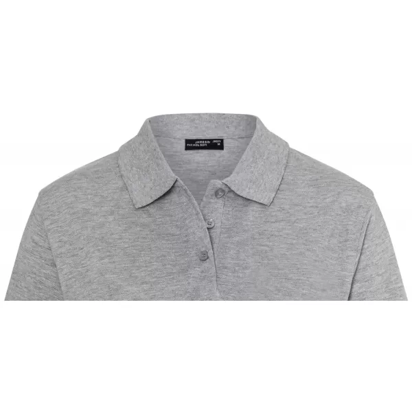  Dámské triko s límečkem premium JAMES NICHOLSON JN071 GREY HEATHER 