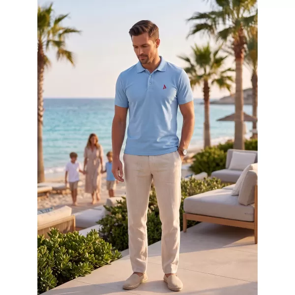  Pánské premium triko s límečkem ALTISPORT ALM002203 NEBESKY MODRÁ 