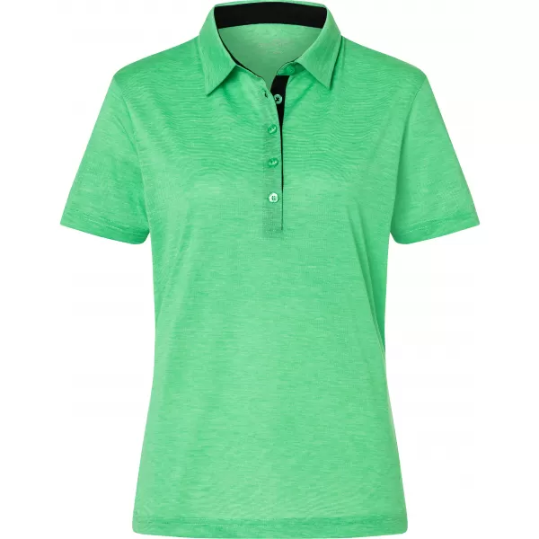  Dámské triko funkční s límečkem JAMES NICHOLSON JN753 FERN GREEN/WHITE 
