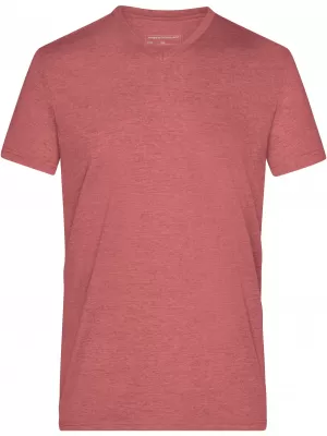 Pánské triko JAMES NICHOLSON JN974 RED MELANGE