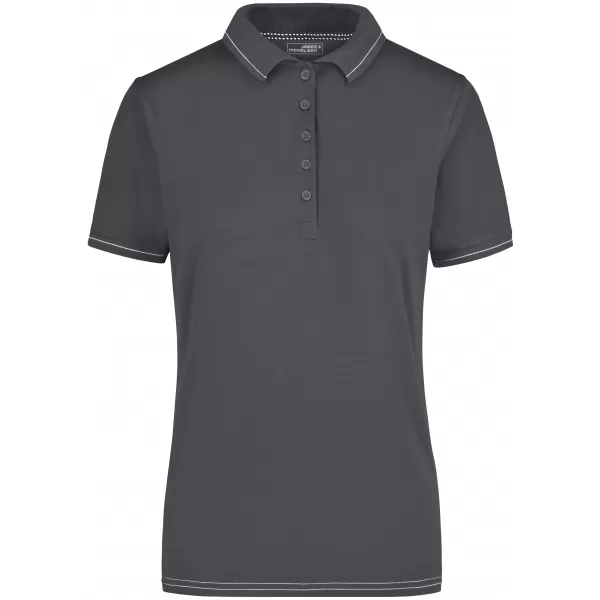  Dámské triko s límečkem premium JAMES NICHOLSON JN568 GRAPHITE/WHITE 