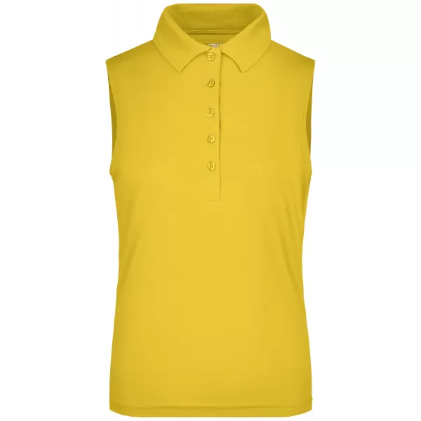  Dámské triko s límečkem bez rukávů funkční premium JAMES NICHOLSON JN575 SUN YELLOW 