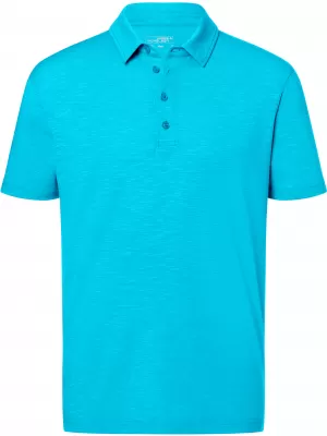 Pánské triko s límečkem žíhané JAMES NICHOLSON JN752 TURQUOISE
