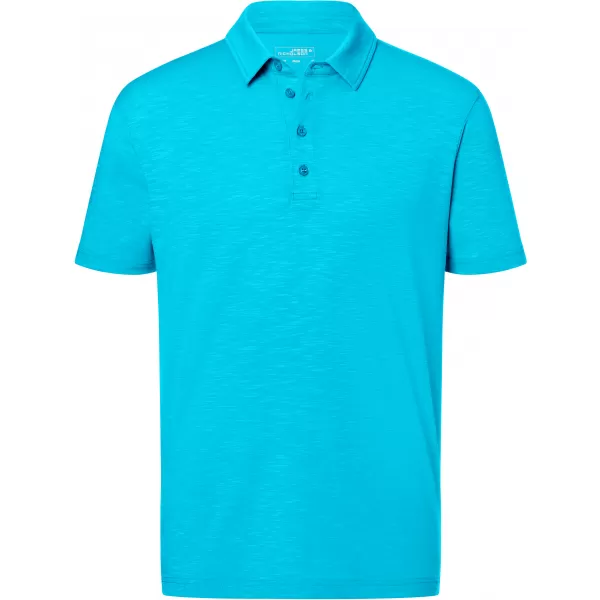  Pánské triko s límečkem žíhané JAMES NICHOLSON JN752 TURQUOISE 