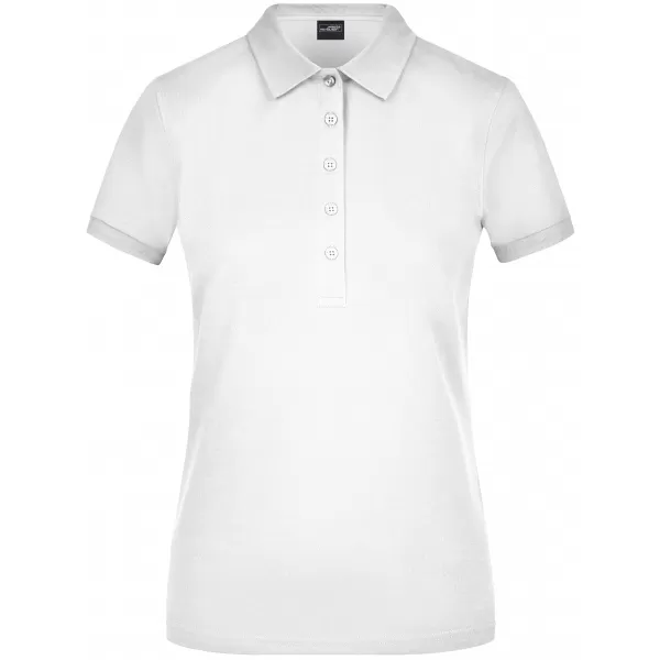  Dámské triko s límečkem elastic JAMES NICHOLSON JN709 WHITE 