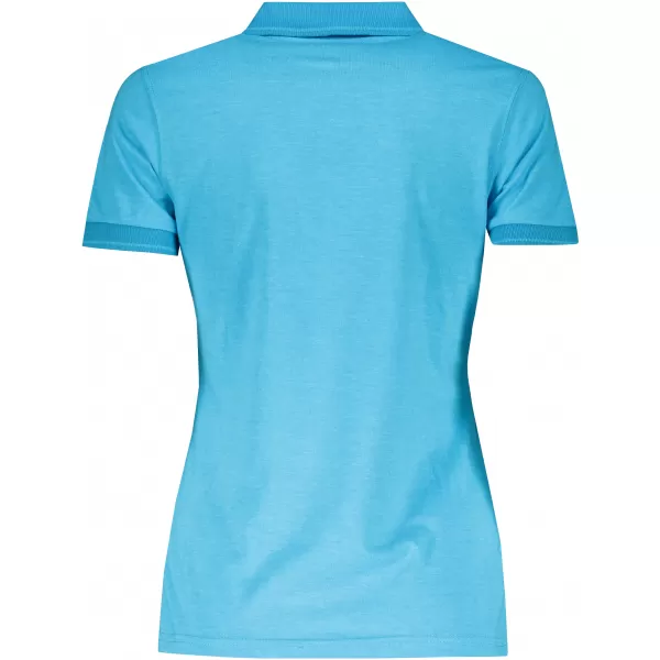  Dámské triko s límečkem melange JAMES NICHOLSON JN705 TURQUOISE MELANGE/TURQUOISE 